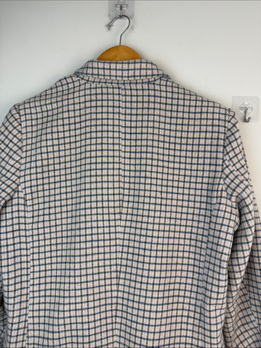 Rails Windsor Blazer Lilac Navy Mini Check Wool Blend Pockets Office Classic M - Picture 9 of 16